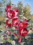 Olga Zakharova Art - Floral - Hollyhocks