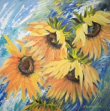 Olga Zakharova Art - Floral - Windy Sunflowers
