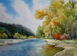 Olga Zakharova Art - Landscape - Fall and river