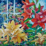 Olga Zakharova Art - Floral - Red and Yellow Lilies