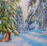 Olga Zakharova Art - Landscape - Sunny Day in the Snowy Park