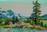 Olga Zakharova Art - Greeting Card - Moutain View