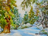 Olga Zakharova Art - Miniature - Snow in the Park