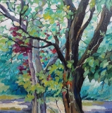 Olga Zakharova Art - Landscape - Trees near the Balcony
