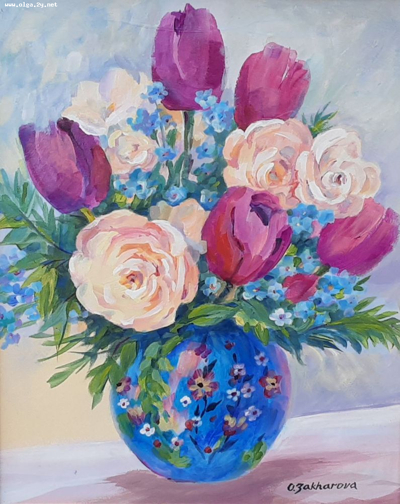 Bouquet in the Blue Vase