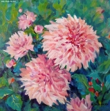 Olga Zakharova Art - Floral -  Pink Dahlias