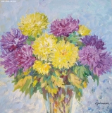 Olga Zakharova Art - Floral - Chrysanthemus in Bouguet