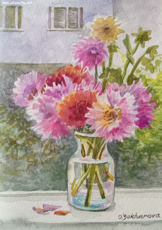 Dahlias on the Window