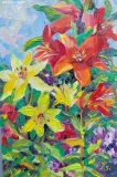 Olga Zakharova Art - Floral - Lilies in the Garden