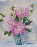 Olga Zakharova Art - Still Life - Dahlias  Bouquet